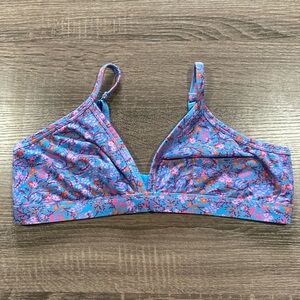 Arizona Body Cotton Unlined Triangle Bra - Blue Bambi Ditzy Floral - XXL